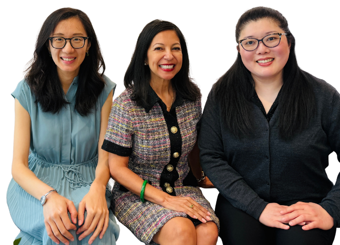 Mai Ling Chan, Miya, and Yao Du, the founders of Asian Bilingual Speech Therapy